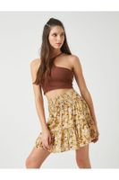 Koton Women's Floral Printed Mini Skirt