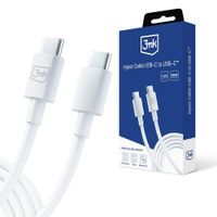 3mk Hyper Cable USB-C / USB-C 100W 1.2m, bílá
