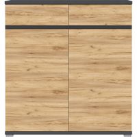 SKRINKA NA TOPÁNKY, antracitová, farba duba, 96/103/40 cm