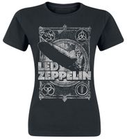 Damen T-Shirt Metal Led Zeppelin - Vintage - Schwarz M