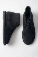 Estro: Sznurowane botki damskie z czarnego weluru naturalnego