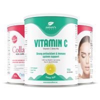 Collagen SkinCare 1+1 + vitamin C | Dodatek morskega kolagena | Peptidi v prahu | Zmanjšajte gube | Naravno | Kolagenski napitek za kožo