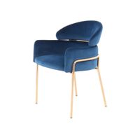 STOLIČKA S PODRÚČKAMI, ušľachtilá oceľ, železo, zamat, modrá, zlatá