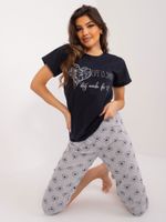 Navy blue women's pajamas with 3/4 pants