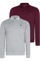 DOUBLE SET V4007 DEWBERRY MEN'S SWEATSHIRT-GREY-PURPLE