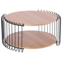 Stylife KONFERENČNÝ STOLÍK, čierna, farba duba, drevo, kov, kompozitné drevo, 80/80/38 cm