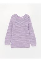 LC Waikiki Crew Neck Patterned Baby Girl Knitwear Sweater