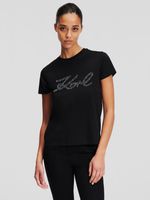 Karl Lagerfeld Rhinestone Logo Tricou Negru