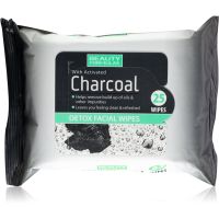 Beauty Formulas Charcoal robčki za odstranjevanje ličil z aktivnim ogljem 25 kos