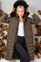 Z6740 DEWBERRY WOMEN'S COAT-PLAIN KHAKI