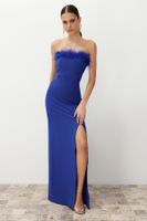 Trendyol Saxe Body-Sit Otrish Woven Long Evening Dress