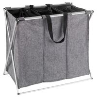 KOŠ NA PRÁDLO, šedá, barvy hliníku