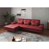 Sit & More ROHOVÁ SEDAČKA, textil, koža, červená