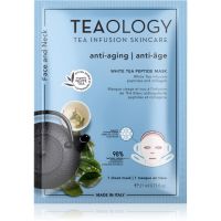 Teaology White Tea Peptide Mask платнена маска за интензивно опъване и озаряване на кожата на лицето 21 мл.