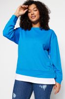 Trendyol Curve Saks Bottom T-Shirt Pull-out Look Thin Knitted Sweatshirt