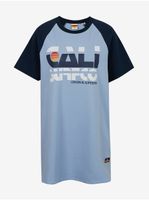 Čierno-modré dámske šaty s potlačou Superdry Cali Surf Raglan Tshirt Dress