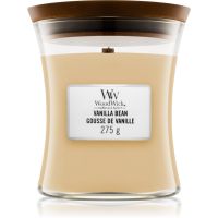 Woodwick Vanilla Bean dišeča sveča z lesenim stenjem 275 g