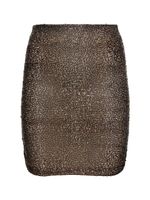 Livia Draped Sequined Mesh Mini Skirt
