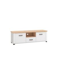 Landscape TV DIEL, biela, dub artisan, 147/48/41 cm