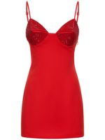 Embellished Stretch Wool Mini Dress
