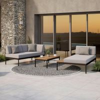 Ambia Garden TERASOVÁ SEDACIA SÚPRAVA 3-dielne, drevo, kov, textil