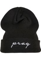 Pray Embroidery Beanie Black/White