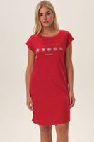 Vánoční noční košile Henderson Feli - bavlna Červená S