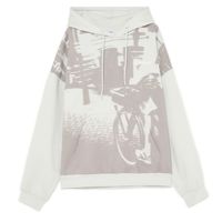 Cropp - Pulover s kapuco in potiskom - light grey