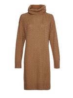 Tommy Hilfiger Dress - SOFTWOOL CABLE ROLL-NK DRESS brown
