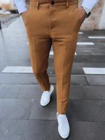 Férfi egyszínű camel chinos nadrág Dstreet