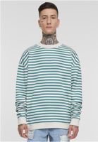 Men's Striped Crewneck Sweatshirt - White Sand/Green