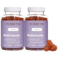 2er Pack: Multivitamin Gummibärchen: 9 Vitamine: B12, B6, B5, C, E, A, D, Biotin und Folsäure + Jod. Vitamine für Frauen. 120 Gummibärchen | TummyTox