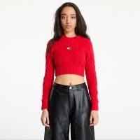 Sweter Tommy Jeans Badge Star Cable Sweater Red XS