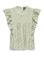 VERO MODA Bluza 'VMBLISS'  maslinasta / pastelno zelena / prljavo bijela