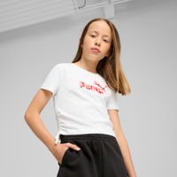 PUMA Essentials Animal Logo Infill T-Shirt mit Knotendetail Teenager, Kleidung, Weiß, 11-12Y