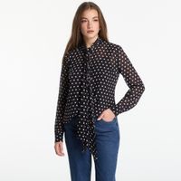 Koszula Michael Kors Dot Pleat Bow Blouse Black/ White XS