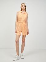 White/Orange Striped Short Jumpsuit with Ties Pieces Tamar