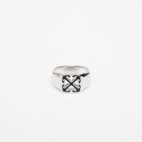 Off-White Enamel Arrow Ring Silver/ Black 64