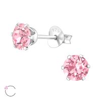 Olivie Strieborné náušnice so Swarovski kryštálom ROSE 1982