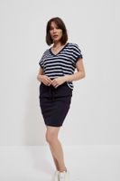 Smooth skirt above the knee - dark blue