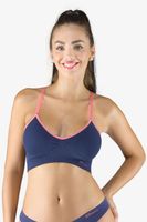 Sportovní bezešvá podprsenka Gina 07020P - bambus Tmavěmodrá-růžová M/L