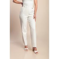 Elegante High Waist Hose In Übergröße, Weiß
