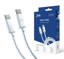 3mk Hyper Cable USB-C / USB-C 2m 100W, bílá