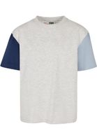 Boys' Organic Oversized T-Shirt Colorblock Light Grey