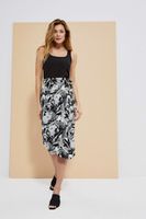 Marisse Black Floral Print Skirt