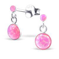 Olivie Strieborné náušnice OPAL PINK 0550