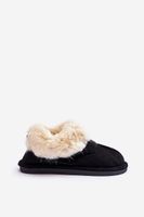 Women's slippers with fur, black Lanoze