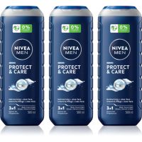 NIVEA MEN Protect & Care żel pod prysznic dla mężczyzn wygodne opakowanie 3 x 500 ml