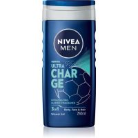 NIVEA MEN Ultra Charge energetski gel za tuširanje 3 u 1 250 ml