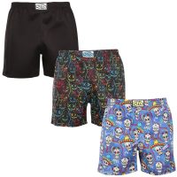 3PACK pánské trenky na spaní Styx vícebarevné (3DTP09036) S